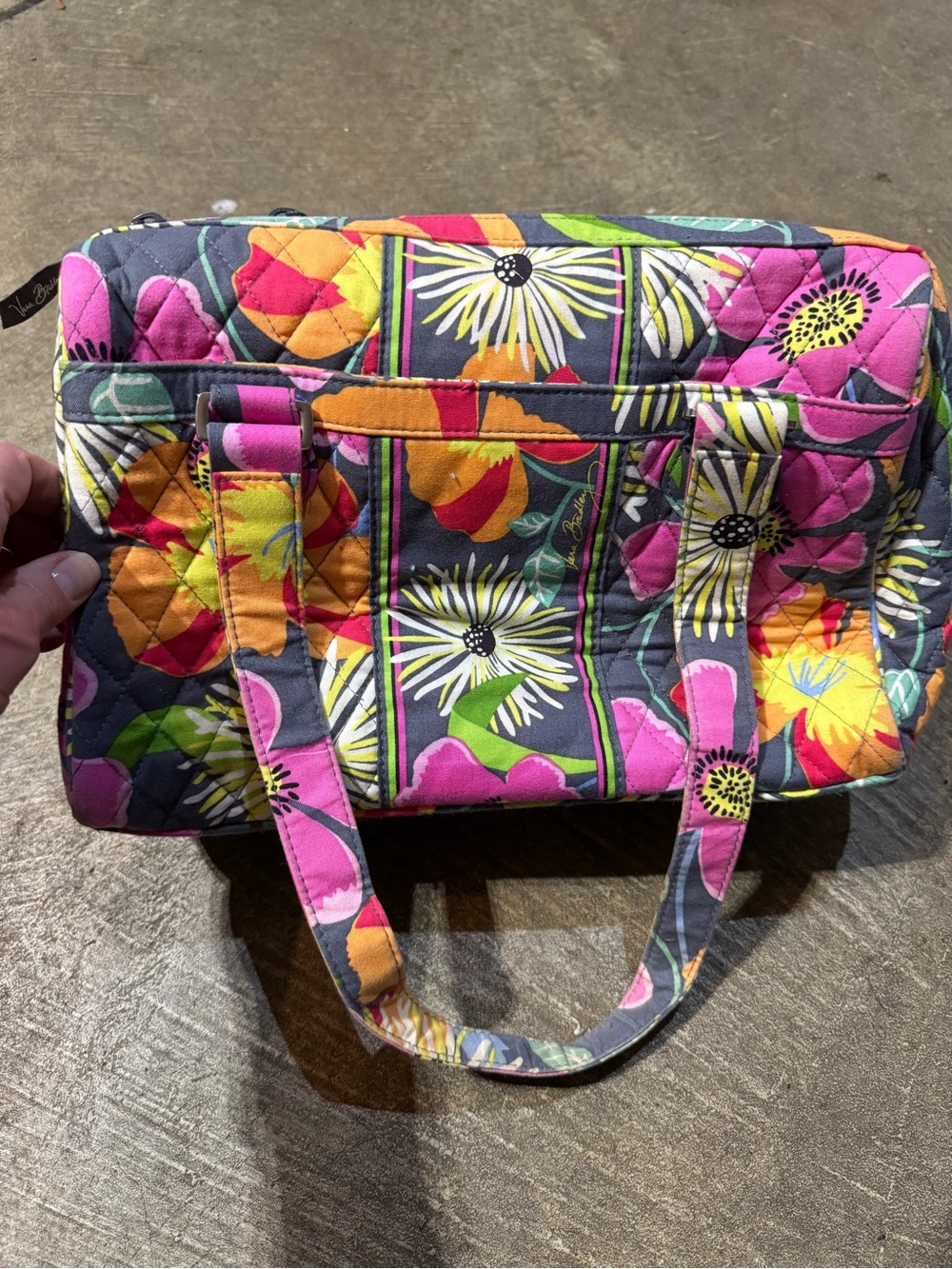 Vera Bradley Jazzy Blooms Quilted satchel with Bright Floral Print